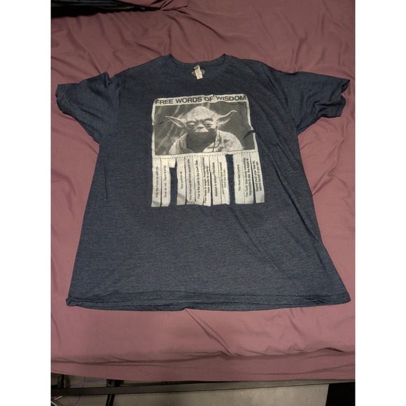 Star Wars Other - Star Wars Mens XL Blue Yoda Words Of Wisdom Graphic T Shirt Lucasfilm Tee